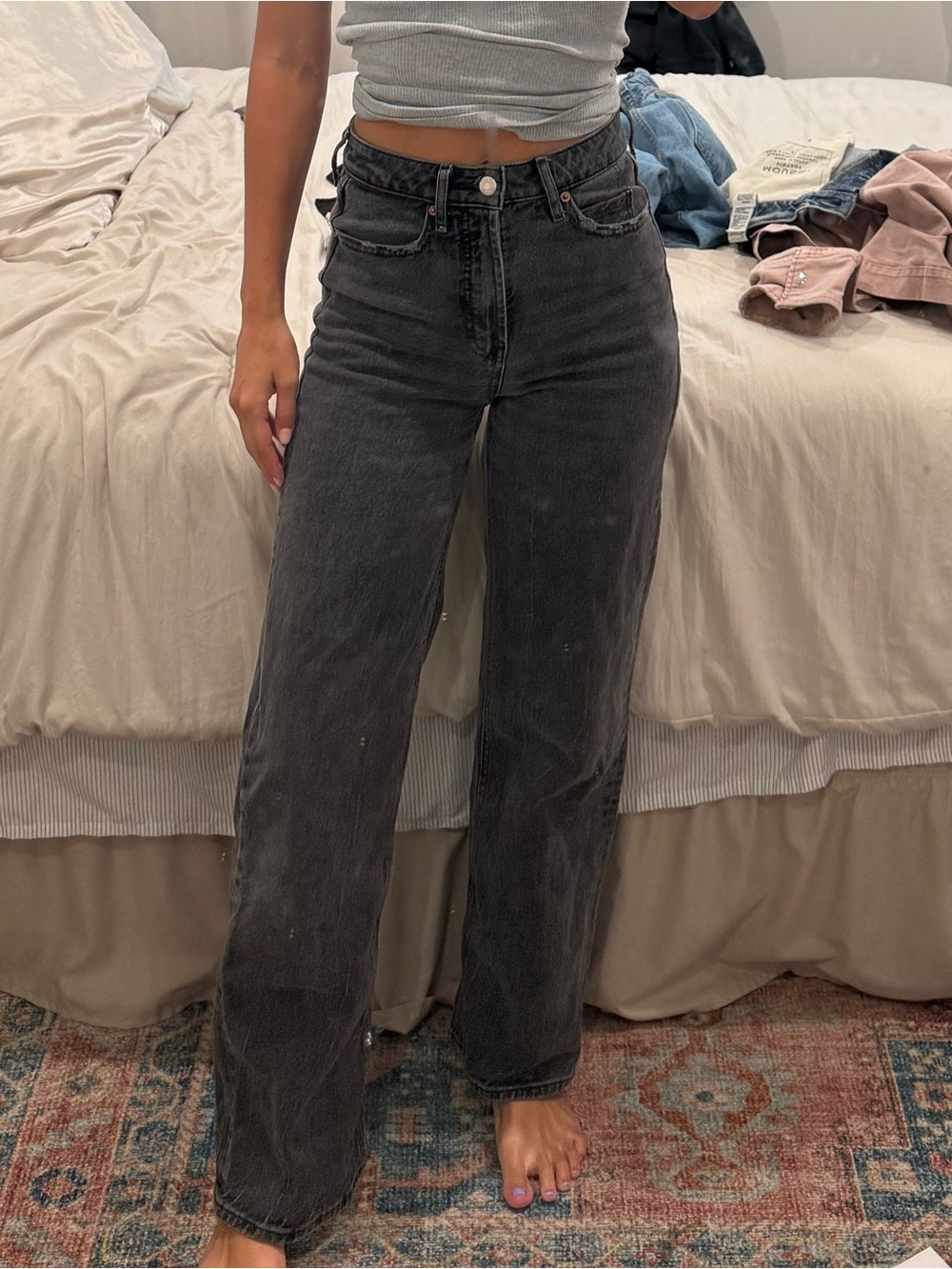 Old Navy High-Rise Straight Leg Jeans - Faded Black